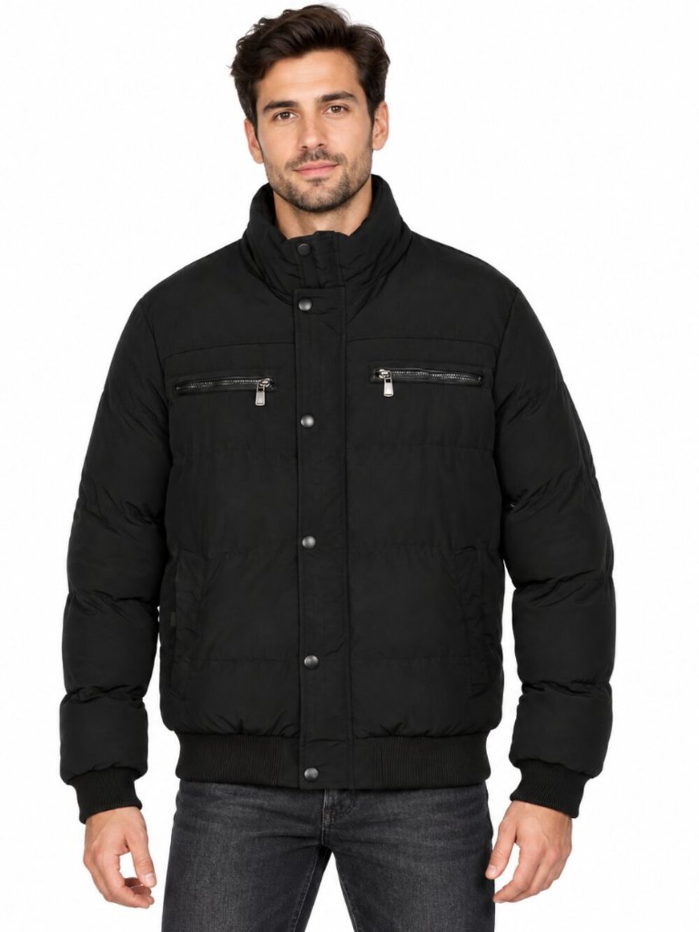Justyle Men’s Black Insulated Winter Bomber Jacket Size XL